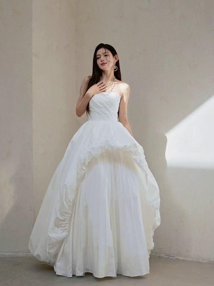 Unique A-line Floor Length White Prom Dress, White Formal Dress dresstby Unique A-line Floor Length White Prom Dress, White Formal Dress dresstby