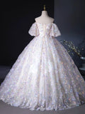 A-Line Sweetheart Neck Tulle Lace Light Purple Long Prom Dress, Purple Long Formal Dress