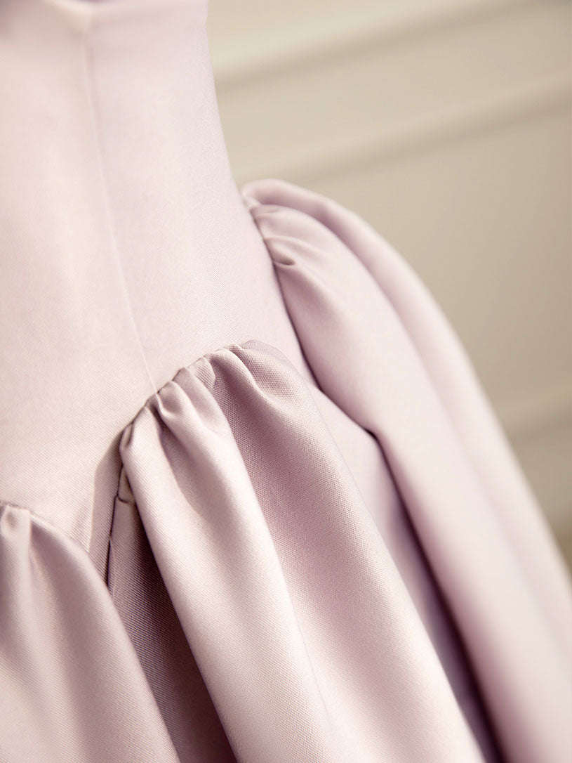 Simple A-line Satin Pink Long Prom Dress, Formal Bridesmaid Dress