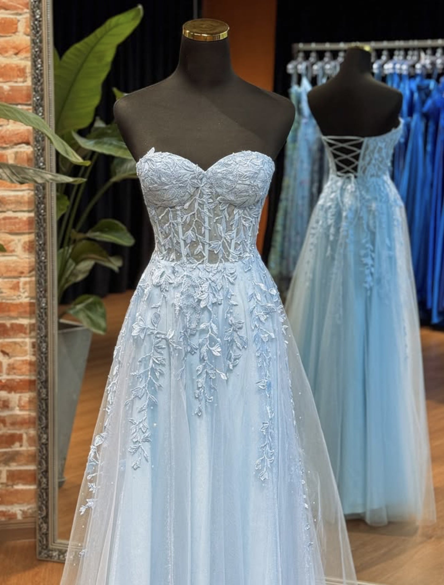 Unique Sweetheart Neck Tulle Lace Long Prom Dress, Lace Long Formal Dress