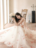 A-Line Champagne Long Prom Dress, Champagne Long Formal Dress