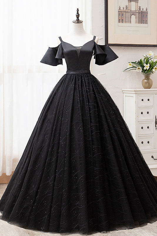 Black tulle lace long prom dress black lace evening dress dresstby Black tulle lace long prom dress black lace evening dress dresstby
