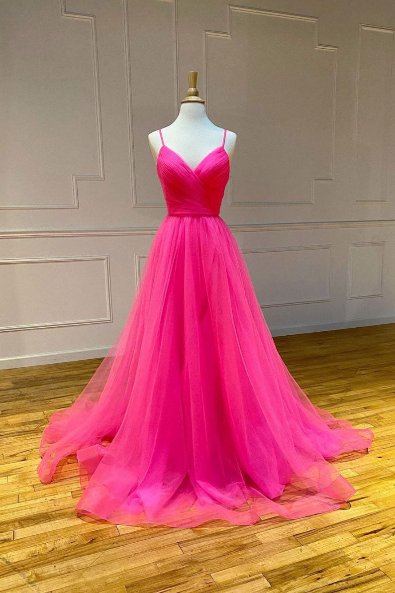 Pink sweetheart tulle long prom dress pink long evening dress dresstby Pink sweetheart tulle long prom dress pink long evening dress dresstby