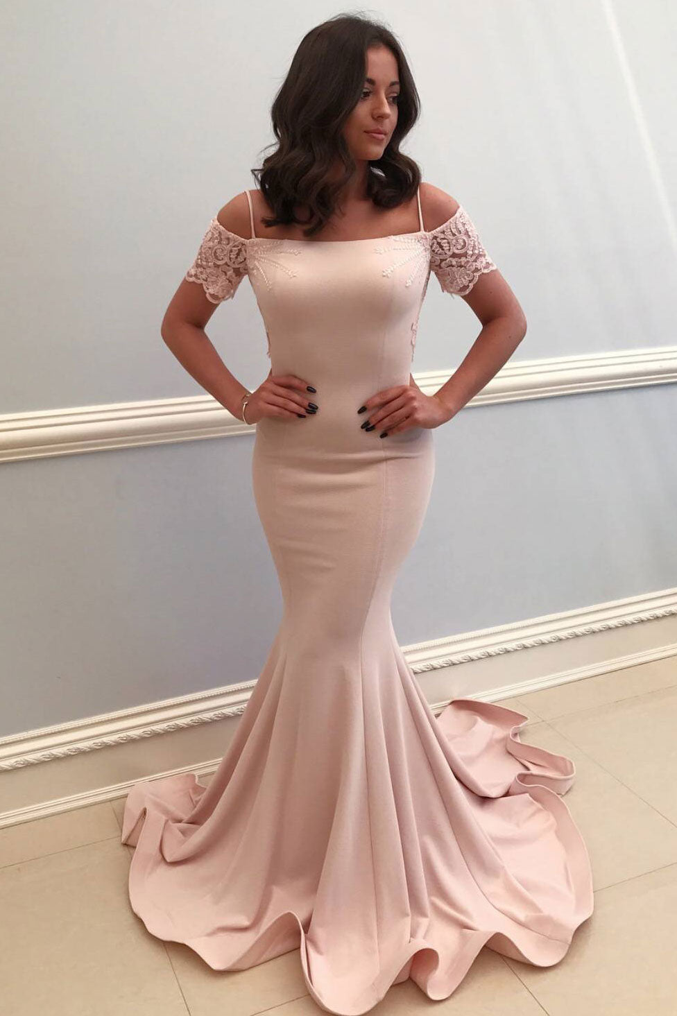 mermaid prom dresses pink Pink satin mermaid long prom dress, pink evening dress – dresstby