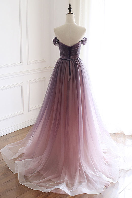 Unique tulle long prom dress, tulle evening dress