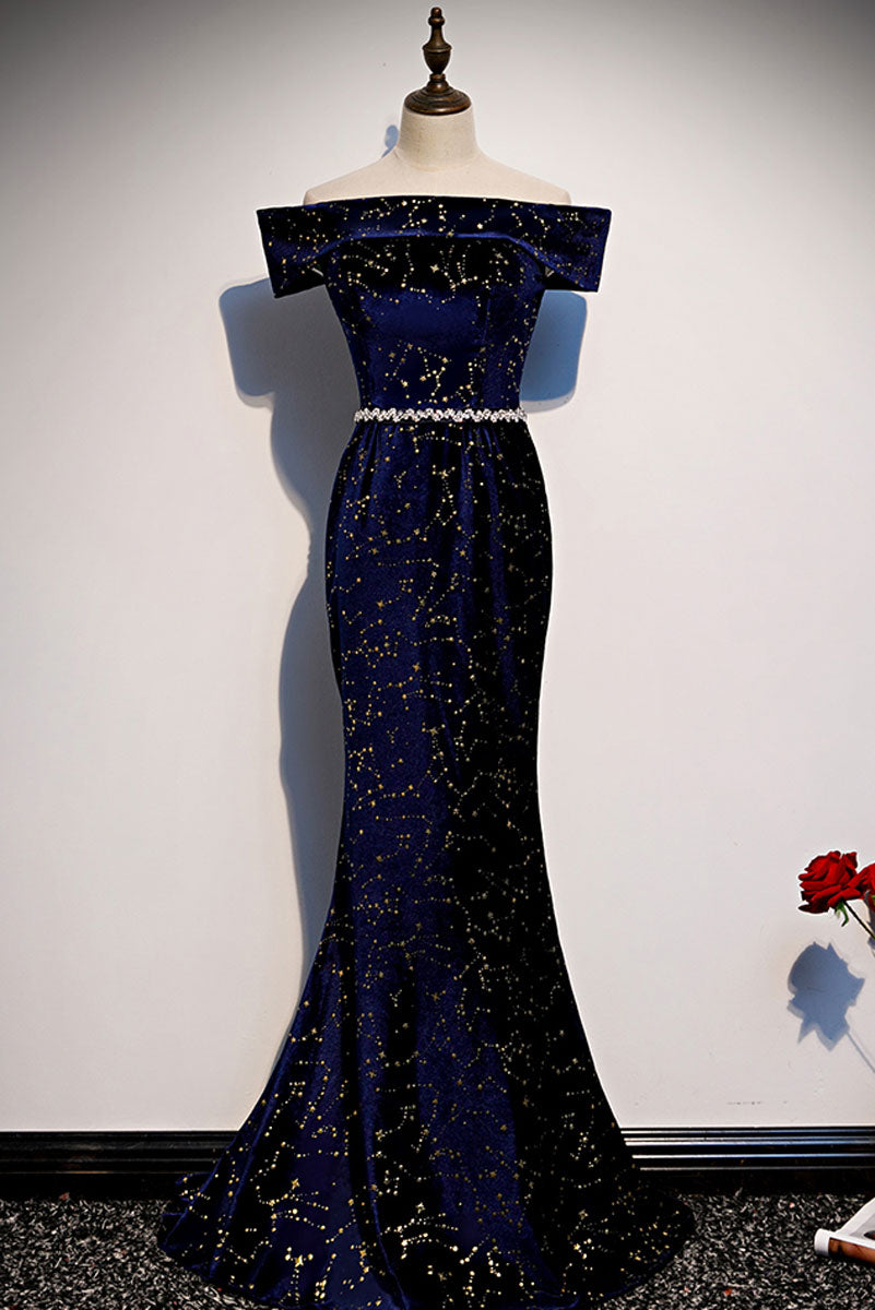 Dark blue mermaid long prom dress blue mermaid evening dress dresstby Dark blue mermaid long prom dress blue mermaid evening dress dresstby