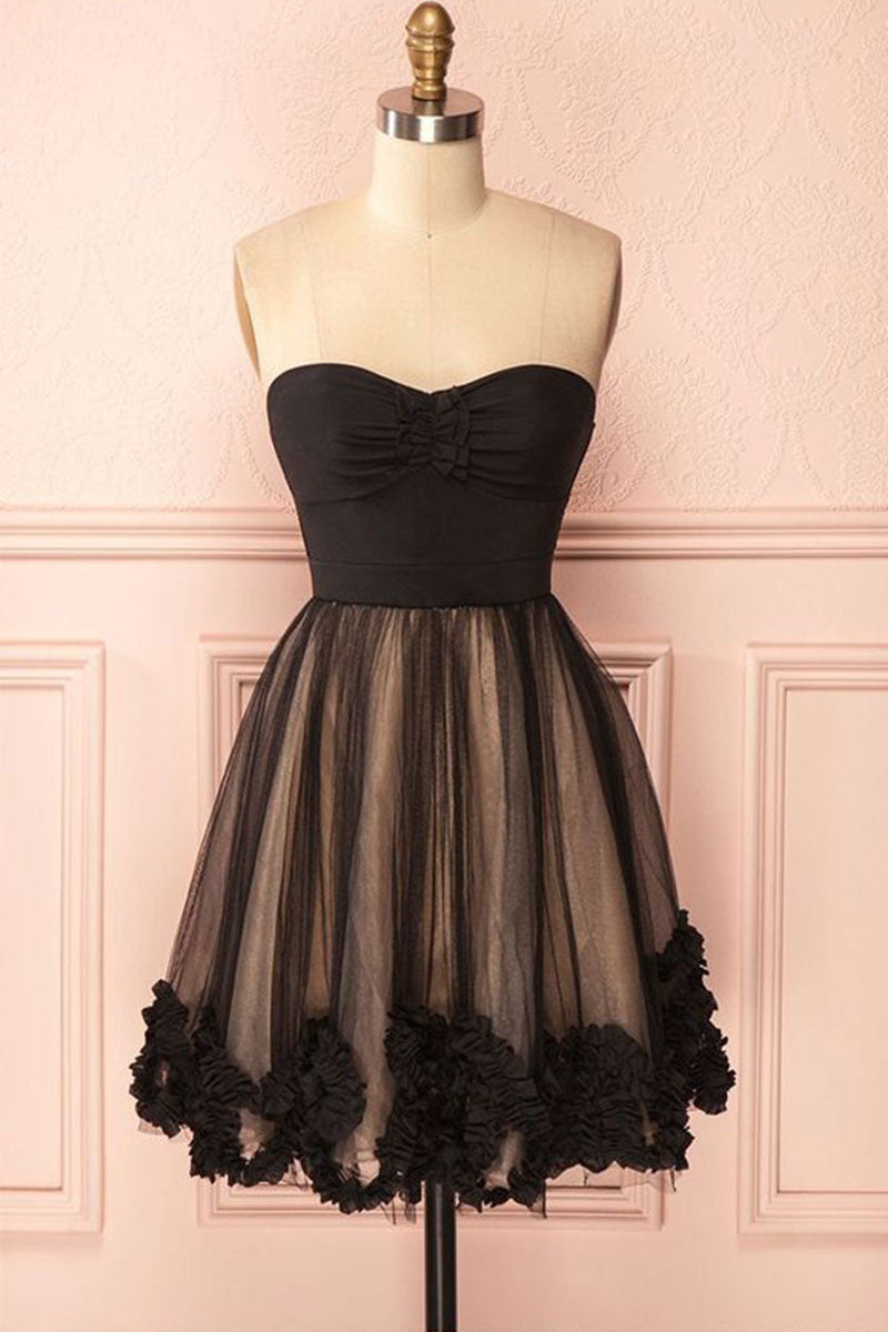 black princess sweetheart prom dress