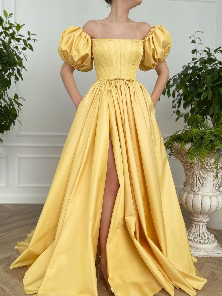 yellow satin long sleeve dress SOLERSUN Plus Size Women's Elegant Mustard Yellow Satin Dress,Autumn Curve Long Sleeve Draped Collar Ruched Bodycon Cocktail Party Dress,Asymmetrical Hem