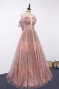 Blue tulle long prom dress blue tulle formal dress