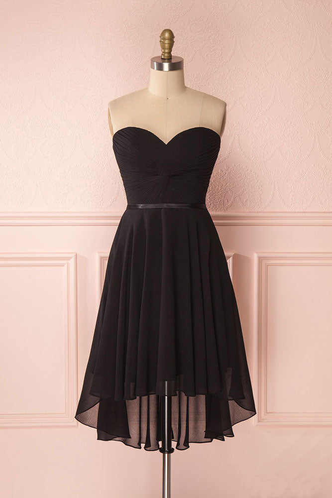 Black Dress Prom Short Simple sweetheart neck chiffon short prom dress, black homecoming dres dresstby Black Dress Prom Short Simple sweetheart neck chiffon short prom dress, black homecoming dres dresstby