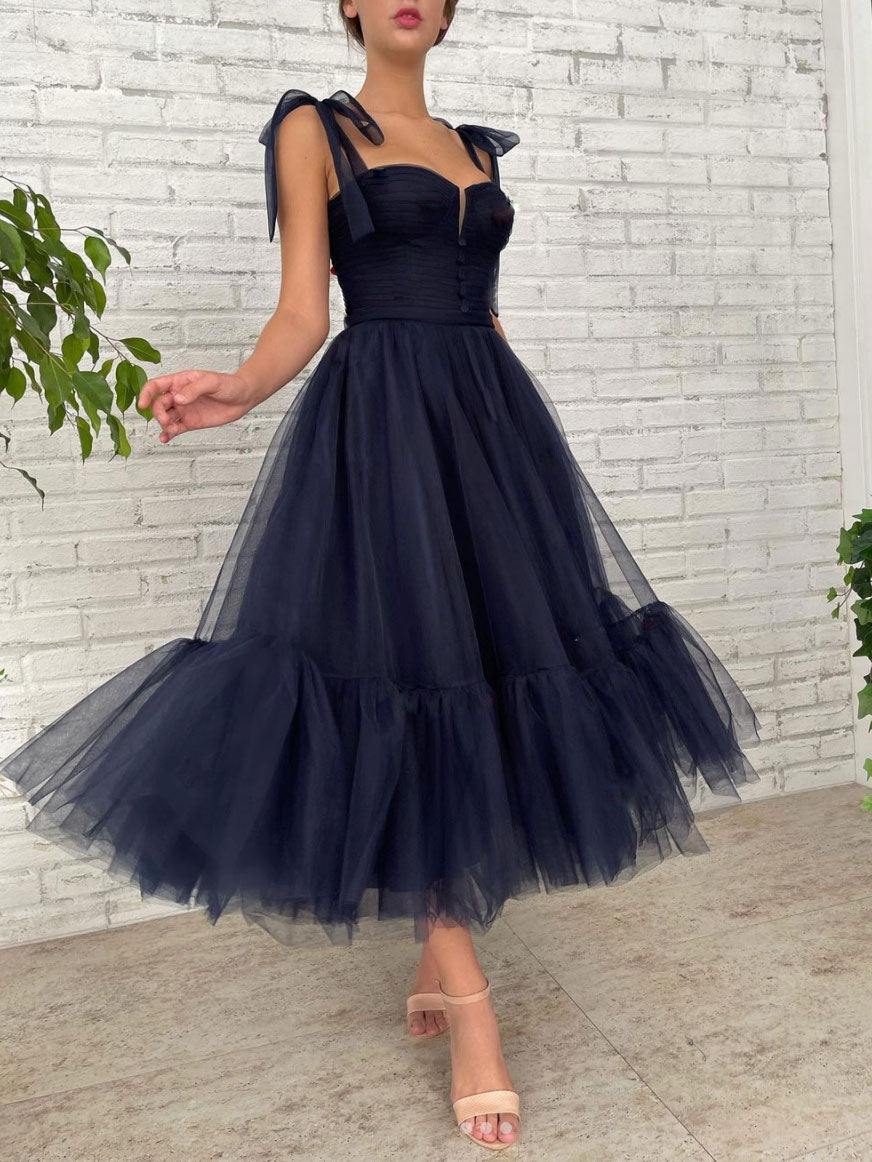 Dark blue tulle short prom dress, blue tulle bridesmaid dress dresstby Dark blue tulle short prom dress, blue tulle bridesmaid dress dresstby