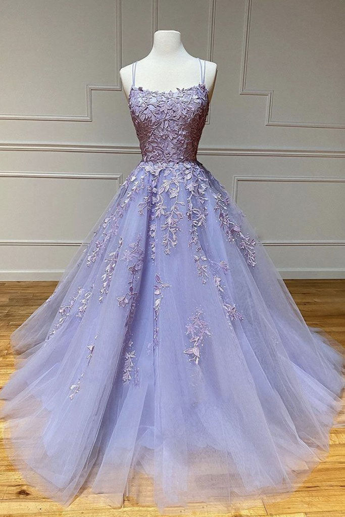 Purple tulle lace long prom dress purple lace formal dress Purple tulle lace long prom dress purple lace formal dress