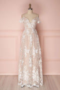 Cute sweetheart neck tulle lace long prom dress, cute evening dress