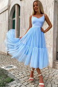 Simple burgundy v neck tulle prom dress burgundy evening dress