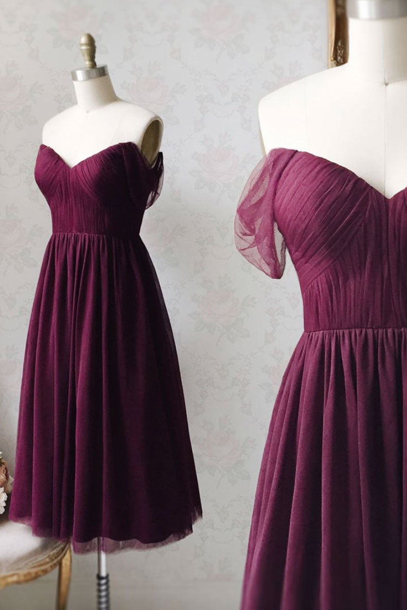 Simple sweetheart chiffon short prom dress tulle homecoming dress
