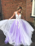Yellow v neck tulle lace long prom dress yellow tulle lace formal dress
