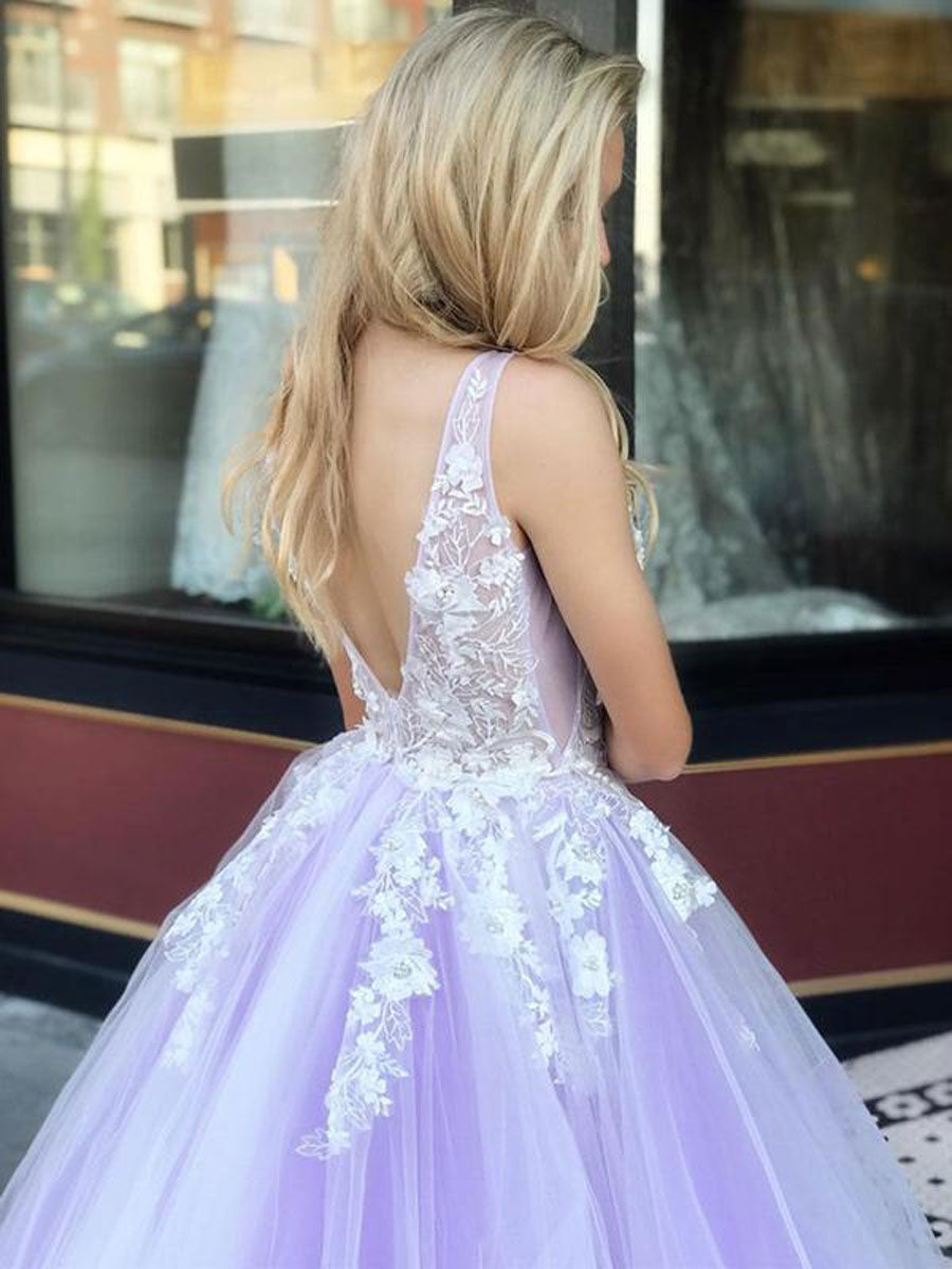 Yellow v neck tulle lace long prom dress yellow tulle lace formal dress