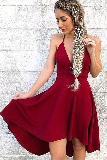 Simple burgundy v neck chiffon short prom dress burgundy cocktail dres dresstby Simple burgundy v neck chiffon short prom dress burgundy cocktail dres dresstby