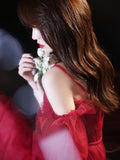 Burgundy sweetheart neck tulle short prom dress burgundy homecoming dress