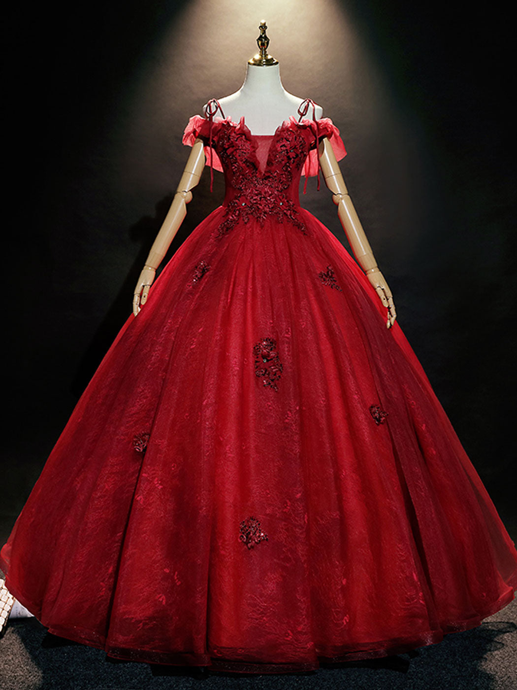 burgundy dress sweet 16 Burgundy Sweet 16 Quinceanera Dress With Applique Charro Mexican Girls Birthday