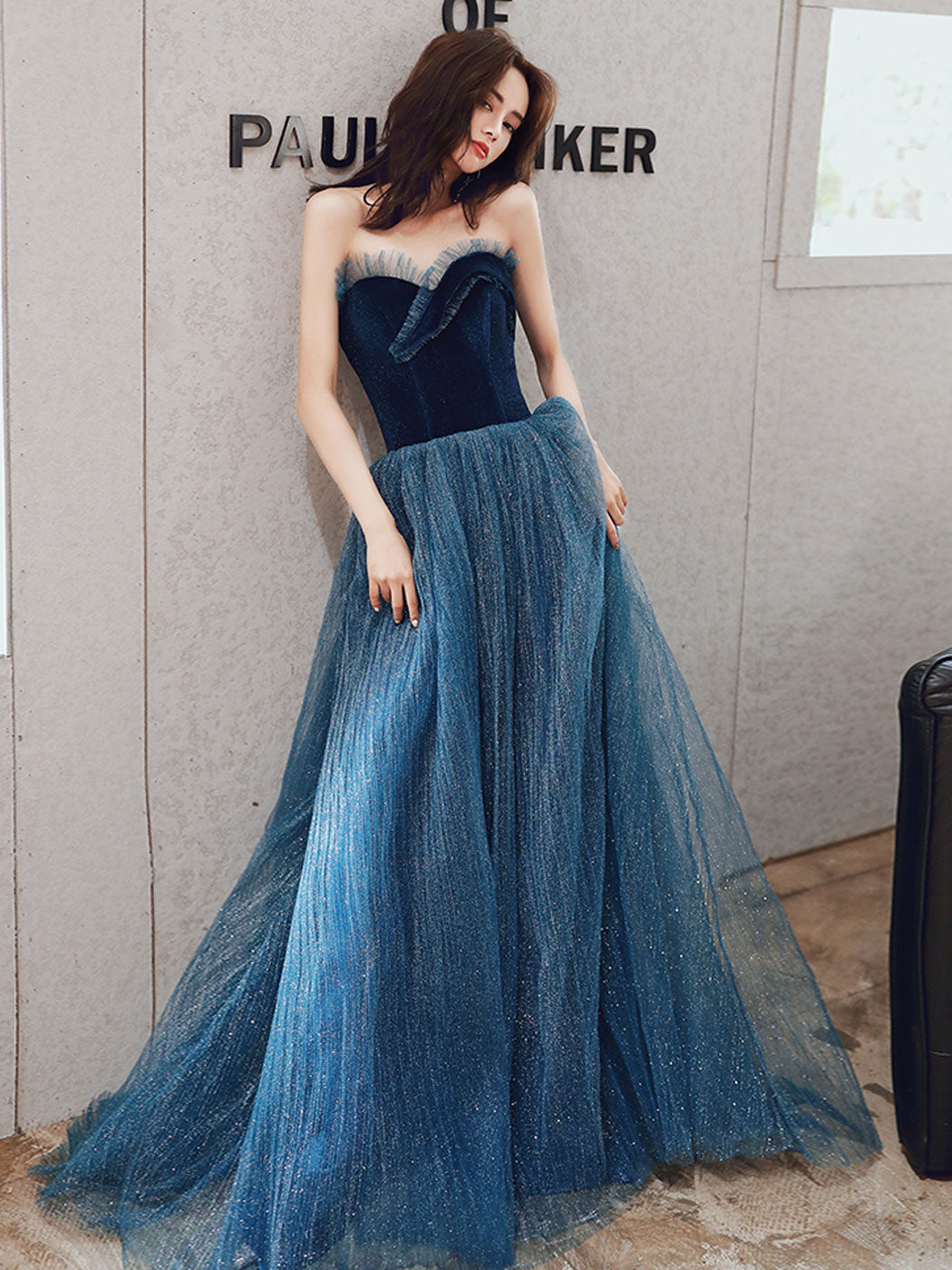 Aline Sweetheart Neck Blue Long Prom Dress, Blue Formal Graduation Dre dresstby Aline Sweetheart Neck Blue Long Prom Dress, Blue Formal Graduation Dre dresstby