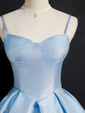 Cute blue sweetheart neck short prom dress, blue homecoming dress