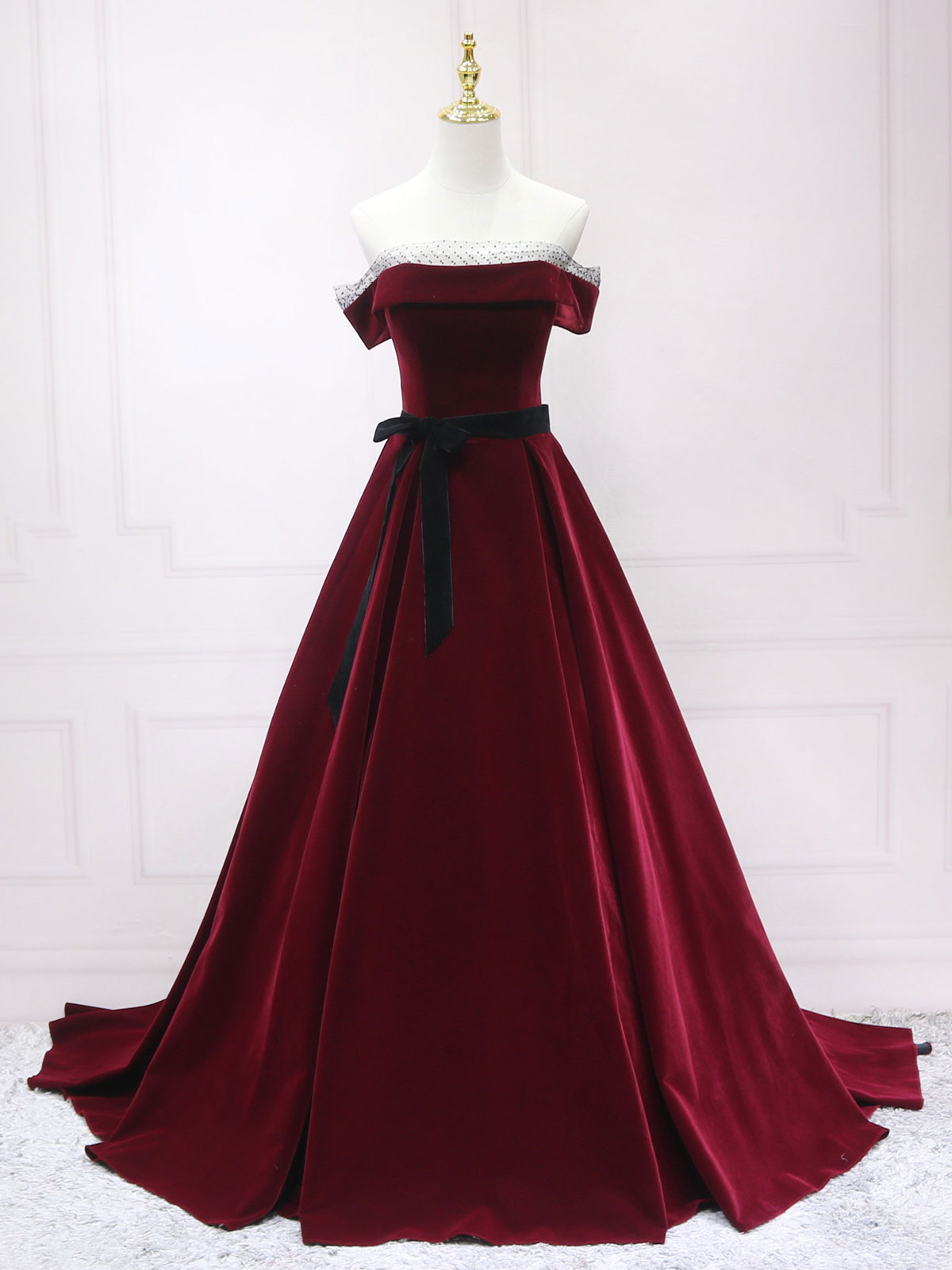 A-Line Velvet Long Prom Dresses, Velvet Long Formal Dresses dresstby A-Line Velvet Long Prom Dresses, Velvet Long Formal Dresses dresstby