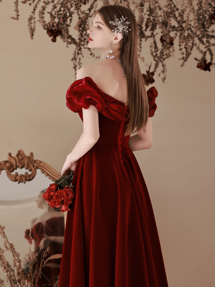Tea Burgundy Evening Dress
