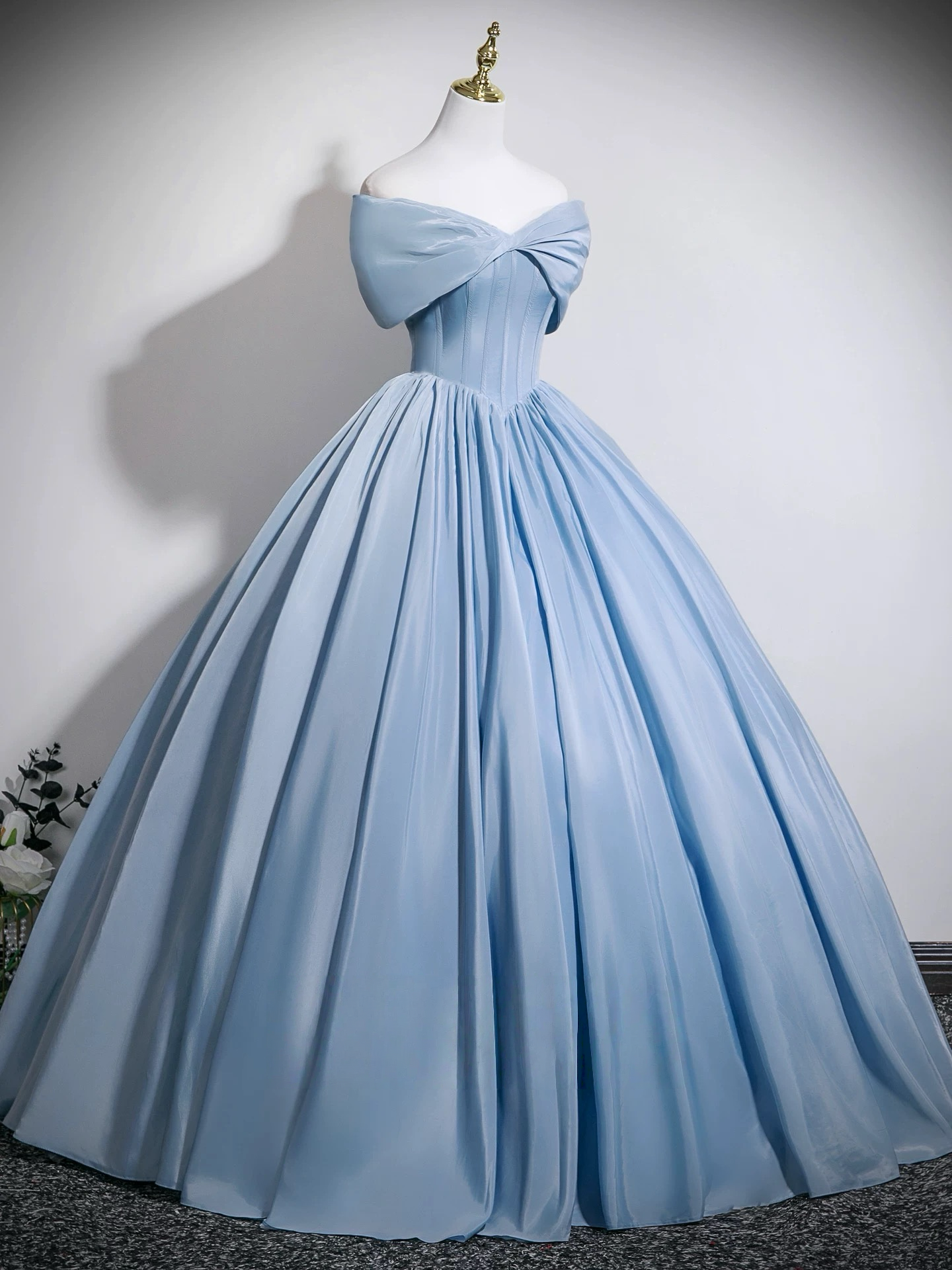 A-Line Blue Long Prom Dress, Blue Long Evening Dress
