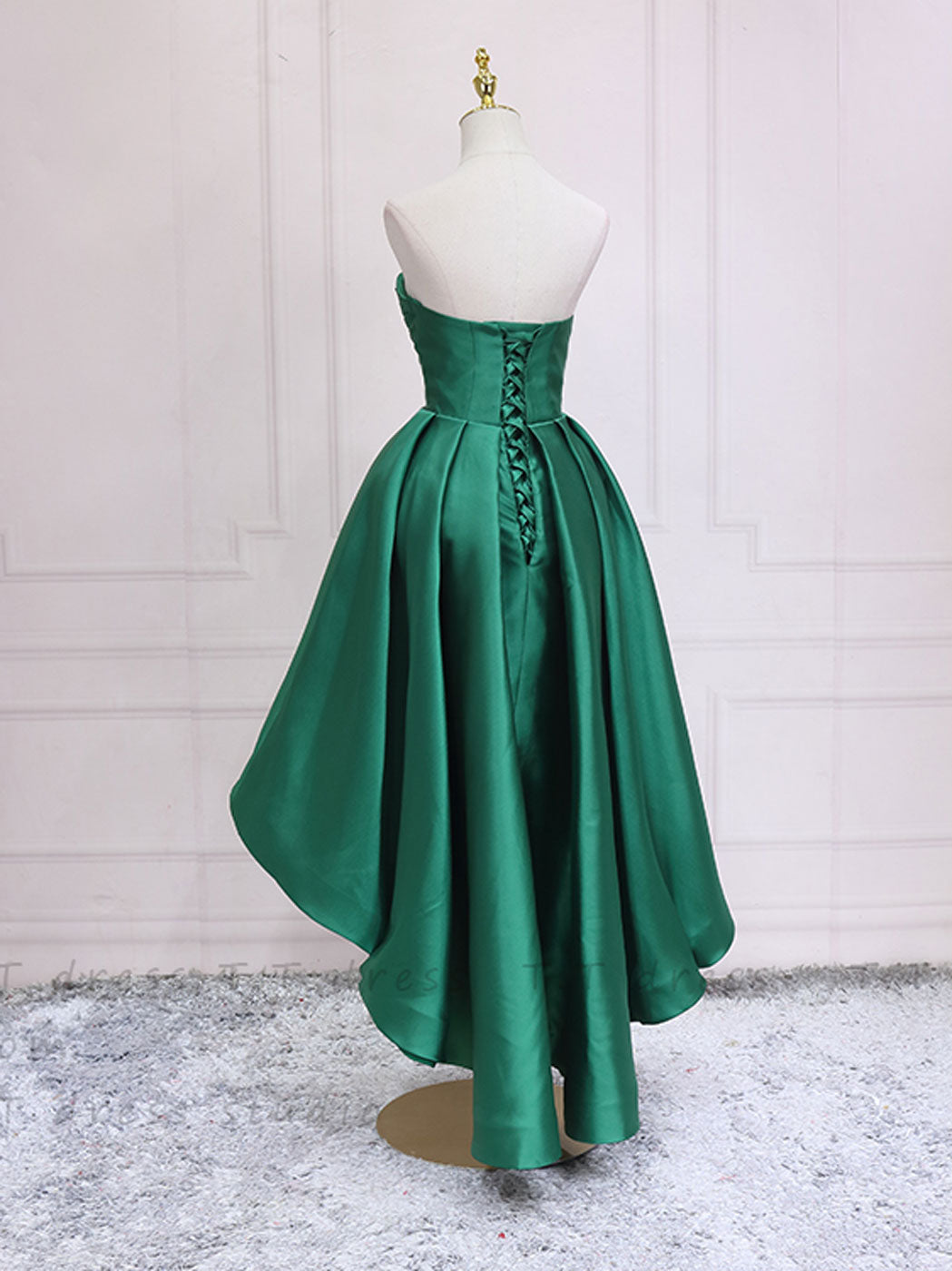 Simple Sweetheart Neck Green High Low Prom Dress, Green Homecoming Dress