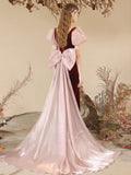 Burgundy  Mermaid  Velvet Long Prom Dress, Burgundy Formal Dresses