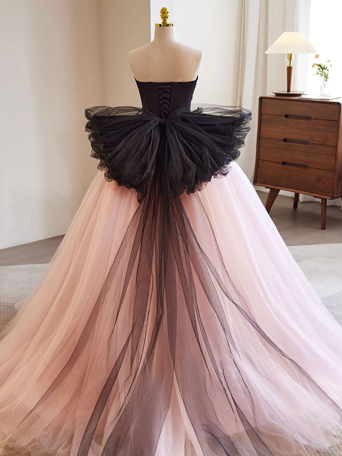 Pink A-Line Tulle Lace Long Prom Dress, Pink Tulle Formal Dress dresstby Pink A-Line Tulle Lace Long Prom Dress, Pink Tulle Formal Dress dresstby