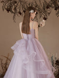 Purple Tulle Long Prom Dress, Purple Tulle Formal Dress