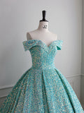 Blue Velvet Sequin Long Prom Dress, Velvet Sequin Formal Dress