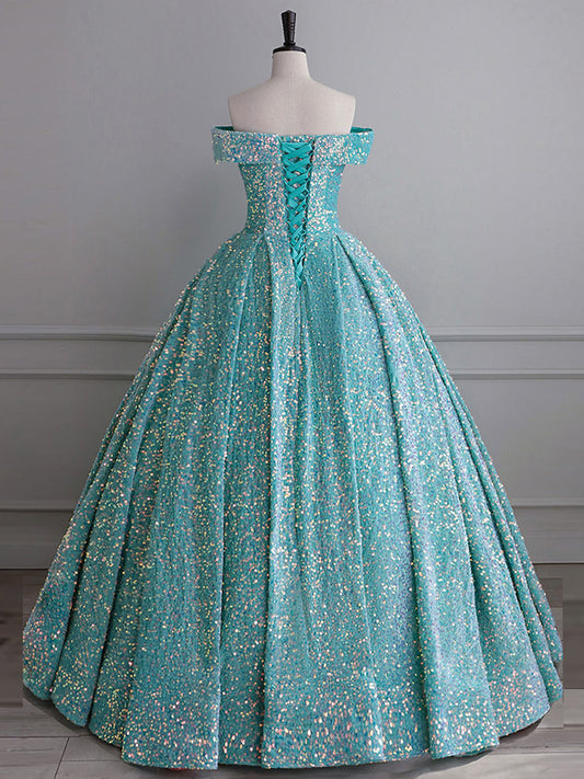 Blue Velvet Sequin Long Prom Dress, Velvet Sequin Formal Dress