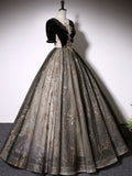 A-Line Tulle Lace Black Long Prom Dresses, Black Formal Evening Dresses