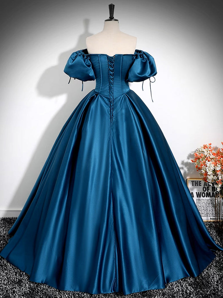 Peacock Blue Satin Dress