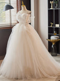 White A-Line Sweetheart Neck Lace Tulle Long Prom Dress, White Long Formal Dress