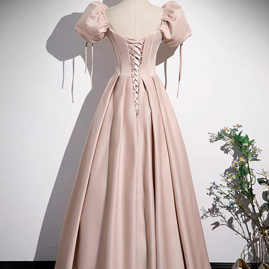 champagne pink silk dress Simple Satin Long Prom Dress, Champagne Pink Long Forma – dresstby #13:#47 Lavender Berylove Women Brown Maxi sub_category:maxi dresses Formal dress while the high side