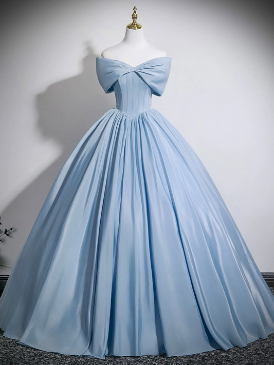 A-Line Blue Long Prom Dress, Blue Long Evening Dress