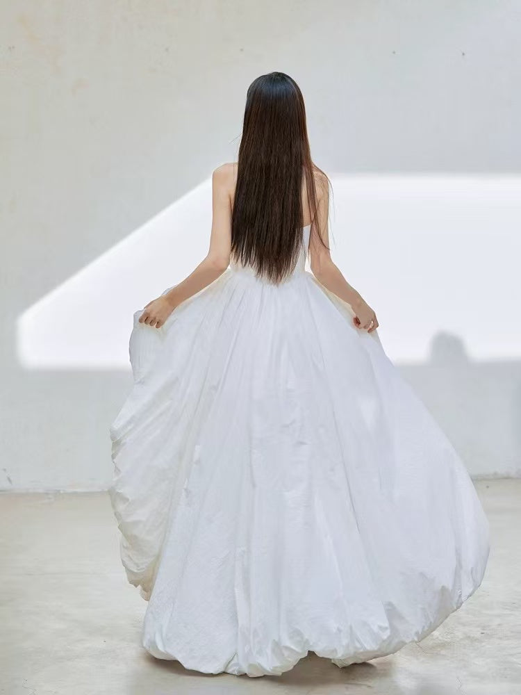 Unique A-line Floor Length White Prom Dress, White Formal Dress – dresstby