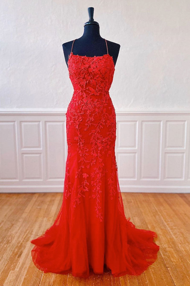 Red Lace Mermaid Long Prom Dress Lace Mermaid Evening Dress Dresstby 