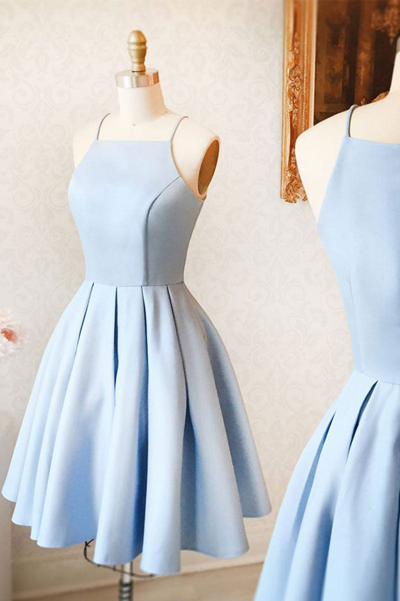 Cute blue short prom dress, blue homecoming dress