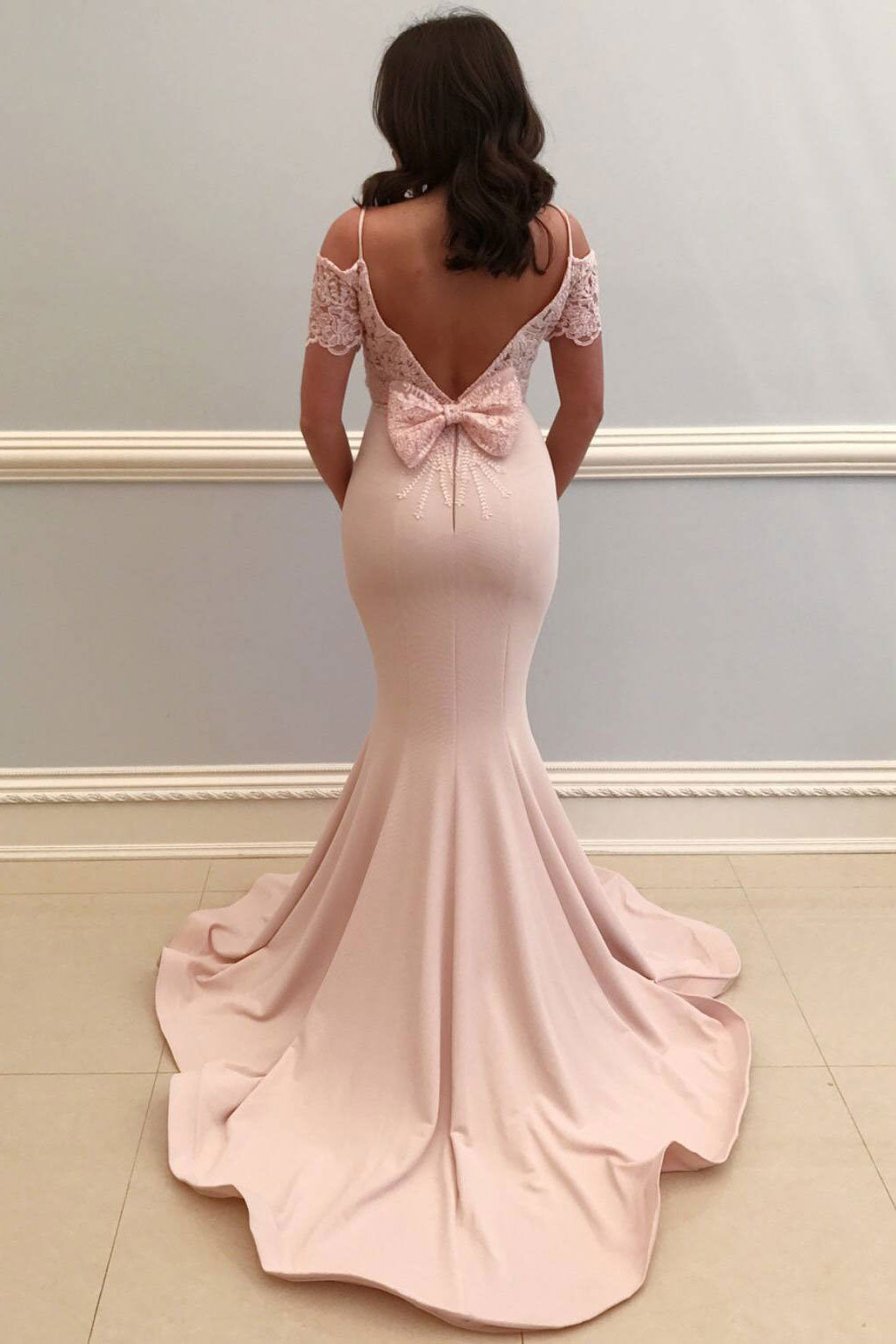Pink satin mermaid long prom dress, pink evening dress dresstby Pink satin mermaid long prom dress, pink evening dress dresstby
