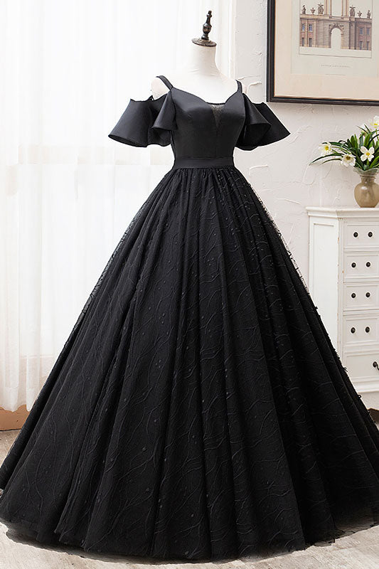 Black tulle lace long prom dress black lace evening dress dresstby Black tulle lace long prom dress black lace evening dress dresstby