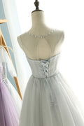 Cute tulle short prom dress, bridesmaid dress