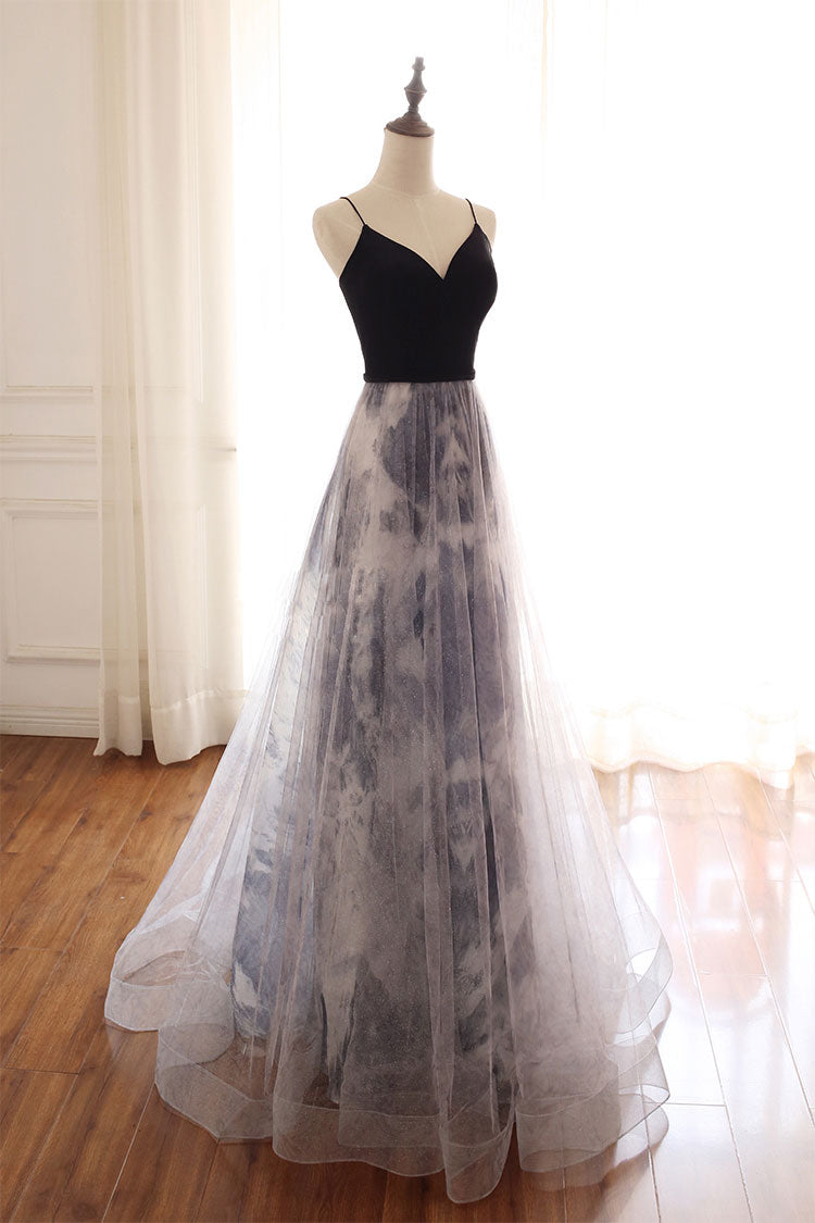 Unique sweetheart tulle long prom dress tulle formal dress