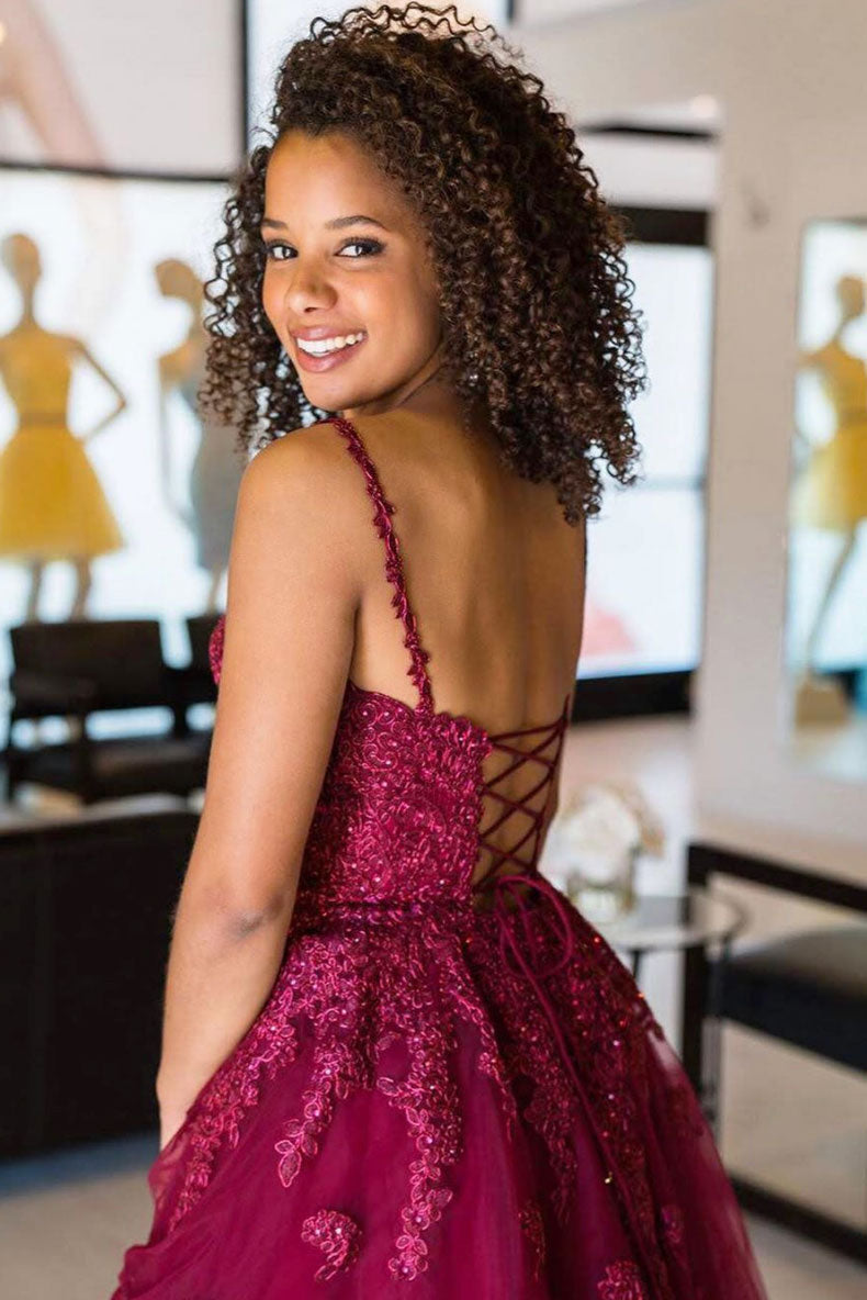 Maroon lace online dress