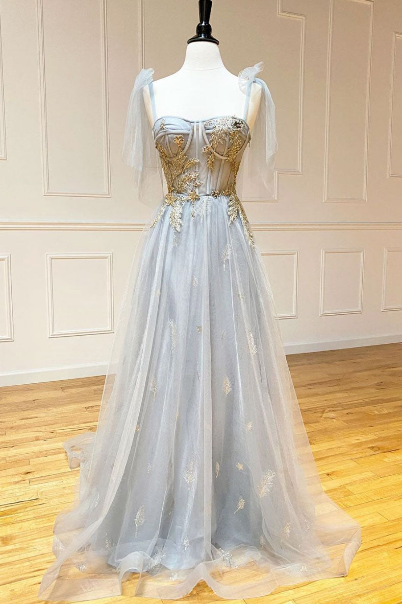 Gray v neck tulle sequin long prom dress gray tulle formal dress – dresstby