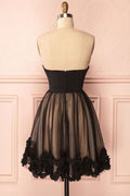 Cute black sweetheart short prom dress, homecoming dress